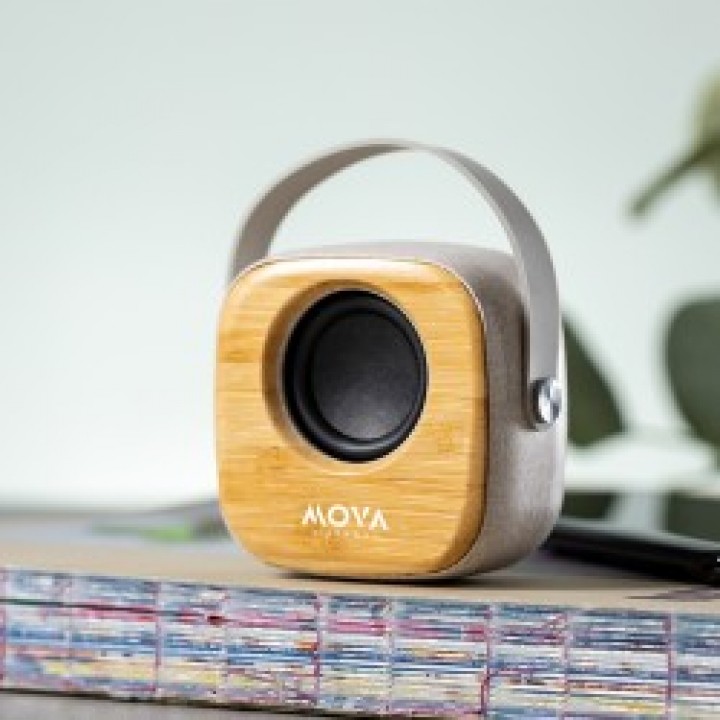 Taşıma Saplı Bambu Logo Baskılı Promosyon Bluetooth 5.0 Hoparlör